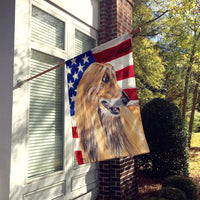 Afghan Hound USA Patriotic American Flag Flag Canvas House Size SC9506CHF