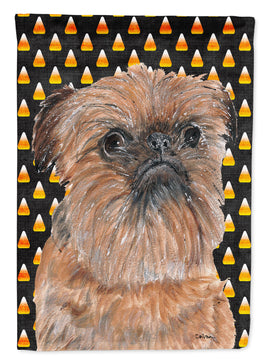 Brussels Griffon Halloween Candy Corn Flag Garden Size