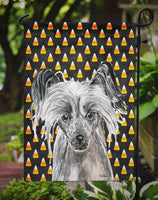 Chinese Crested Halloween Candy Corn Flag Garden Size