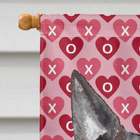 Bull Terrier Valentine's Love Flag Canvas House Size