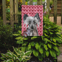 Chinese Crested Valentine's Love Flag Garden Size