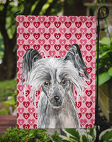 Chinese Crested Valentine's Love Flag Garden Size