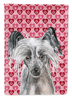 Chinese Crested Valentine's Love Flag Garden Size