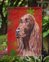 Irish Setter Red Snowflake Christmas Flag Garden Size