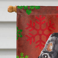 Coonhound Red Snowflake Christmas Flag Canvas House Size