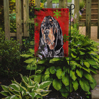 Coonhound Red Snowflake Christmas Flag Garden Size