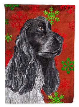 Cocker Spaniel Red Snowflake Christmas Flag Canvas House Size