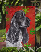 Cocker Spaniel Red Snowflake Christmas Flag Garden Size