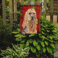 Cocker Spaniel Red Snowflake Christmas Flag Garden Size