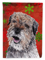 Border Terrier Red Snowflake Christmas Flag Garden Size