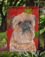 Brussels Griffon Red Snowflake Christmas Flag Garden Size