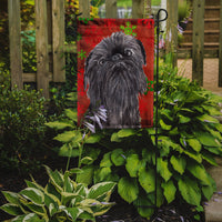 Brussels Griffon Red Snowflake Christmas Flag Garden Size