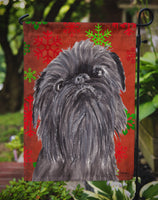 Brussels Griffon Red Snowflake Christmas Flag Garden Size