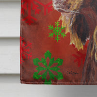 Boykin Spaniel Red Snowflake Christmas Flag Canvas House Size