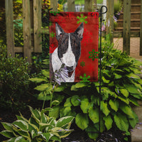 Bull Terrier Red Snowflake Christmas Flag Garden Size