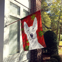 Bull Terrier Red Snowflake Christmas Flag Canvas House Size