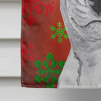 Bull Terrier Red Snowflake Christmas Flag Canvas House Size