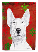 Bull Terrier Red Snowflake Christmas Flag Canvas House Size