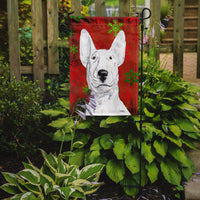 Bull Terrier Red Snowflake Christmas Flag Garden Size