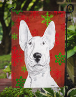 Bull Terrier Red Snowflake Christmas Flag Garden Size