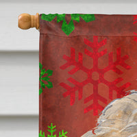 Goldendoodle Red Snowflake Christmas Flag Canvas House Size