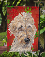 Goldendoodle Red Snowflake Christmas Flag Garden Size