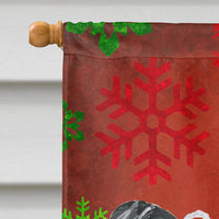 Chinese Crested Red Snowflake Christmas Flag Canvas House Size