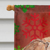 English Foxhound Red Snowflake Christmas Flag Canvas House Size