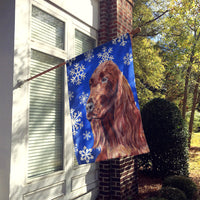 Irish Setter Blue Snowflake Winter Flag Canvas House Size