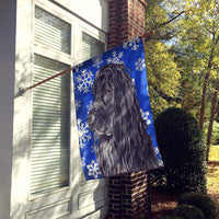 English Cocker Spaniel Blue Snowflake Winter Flag Canvas House Size