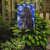 English Cocker Spaniel Blue Snowflake Winter Flag Garden Size