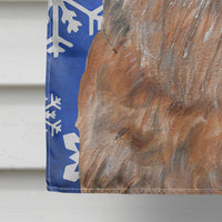 Brussels Griffon Blue Snowflake Winter Flag Canvas House Size