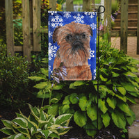 Brussels Griffon Blue Snowflake Winter Flag Garden Size