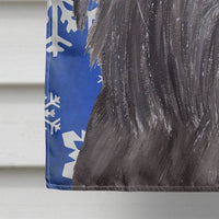 Brussels Griffon Blue Snowflake Winter Flag Canvas House Size