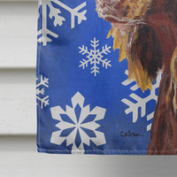 Boykin Spaniel Blue Snowflake Winter Flag Canvas House Size