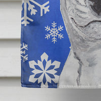 Bull Terrier Blue Snowflake Winter Flag Canvas House Size