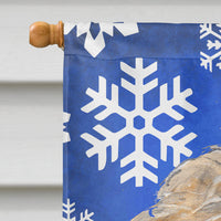 Goldendoodle Blue Snowflake Winter Flag Canvas House Size