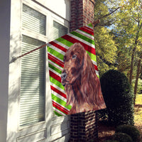 Irish Setter Candy Cane Christmas Flag Canvas House Size