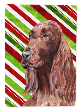 Irish Setter Candy Cane Christmas Flag Canvas House Size