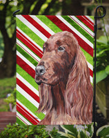 Irish Setter Candy Cane Christmas Flag Garden Size