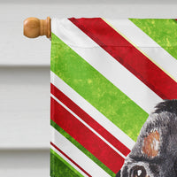 Coonhound Candy Cane Christmas Flag Canvas House Size