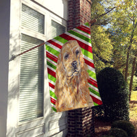 Cocker Spaniel Candy Cane Christmas Flag Canvas House Size