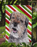 Border Terrier Candy Cane Christmas Flag Garden Size