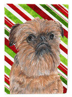 Brussels Griffon Candy Cane Christmas Flag Garden Size