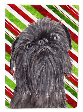 Brussels Griffon Candy Cane Christmas Flag Canvas House Size