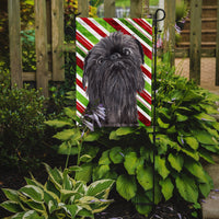 Brussels Griffon Candy Cane Christmas Flag Garden Size