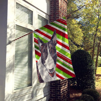 Bull Terrier Candy Cane Christmas Flag Canvas House Size