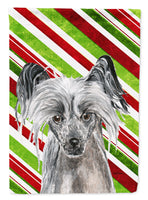 Chinese Crested Candy Cane Christmas Flag Canvas House Size