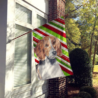 English Foxhound Candy Cane Christmas Flag Canvas House Size