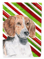 English Foxhound Candy Cane Christmas Flag Canvas House Size